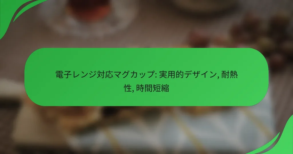 電子レンジ対応マグカップ: 実用的デザイン, 耐熱性, 時間短縮