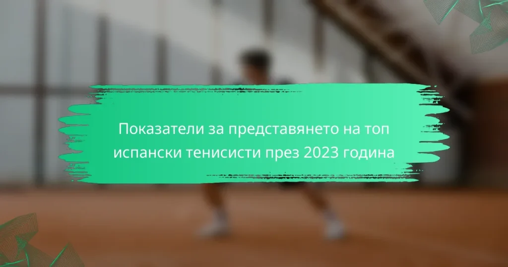 Показатели за представянето на топ испански тенисисти през 2023 година