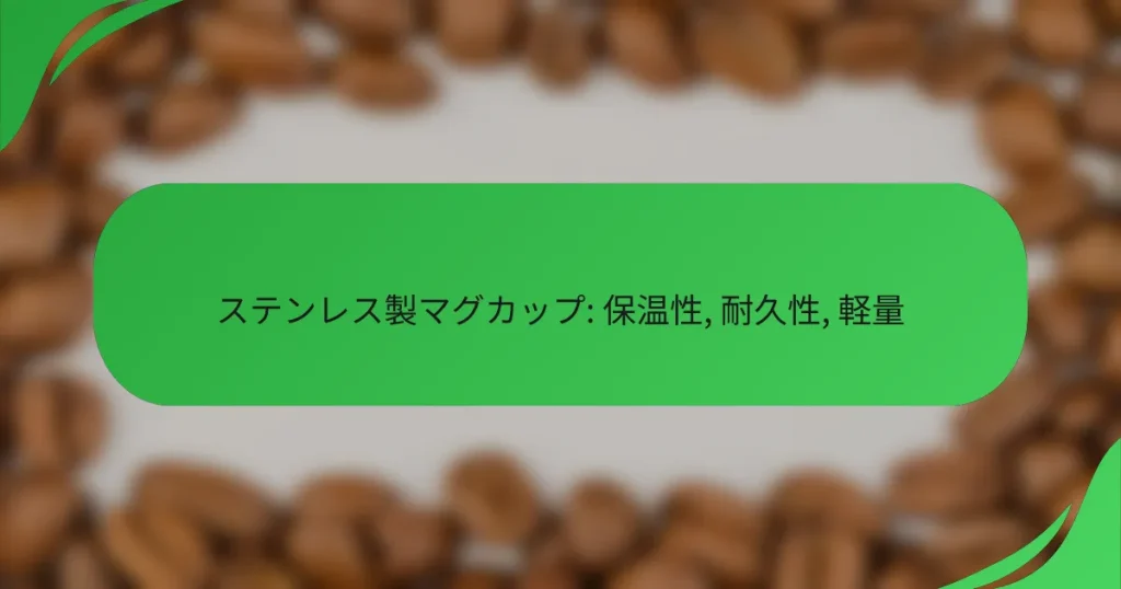 ステンレス製マグカップ: 保温性, 耐久性, 軽量