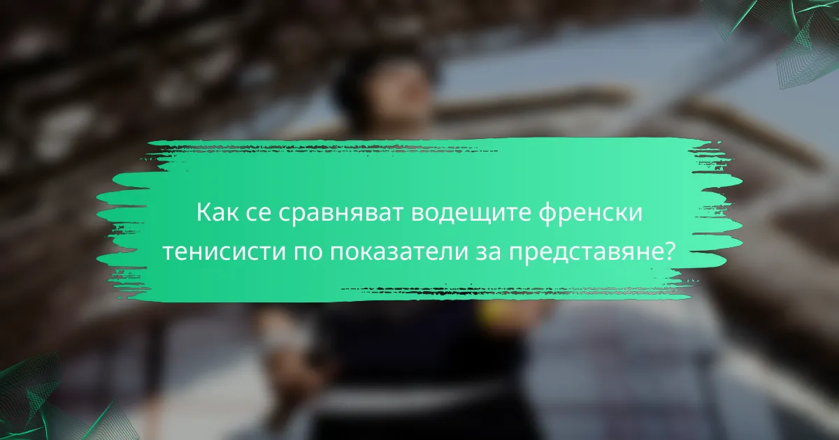Как се сравняват водещите френски тенисисти по показатели за представяне?