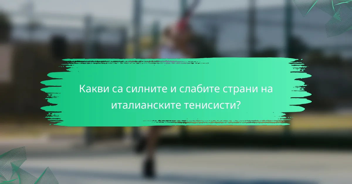 Какви са силните и слабите страни на италианските тенисисти?